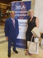 Dr. Zanzana and Dr. Caporale standing next to eachother at MLA international Symposium