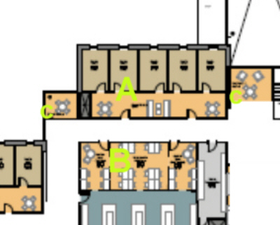 Floor Plans showing student spaces