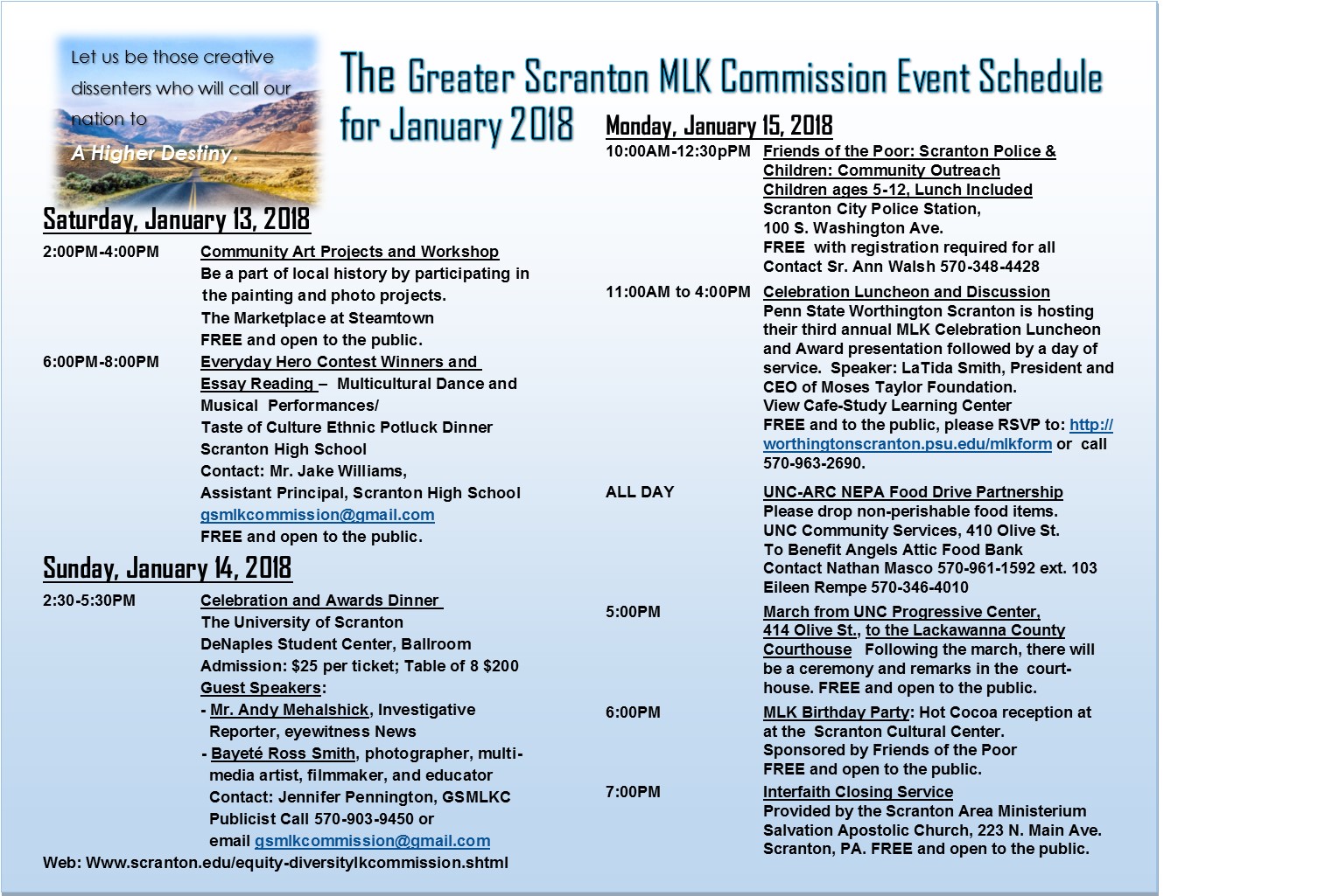 Greater Scranton MLK Commission Equity and Diversity The University