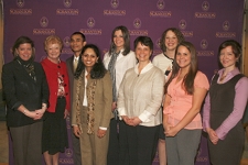 Nine graduate students at The University of Scranton received Frank O’Hara Awards in recognition of their academic achievement. From left are Meg Cullen-Brown, assistant dean for student services and advising of the College of Graduate and Continuing Education, Regina Bennett, assistant dean for online and off-campus programming of the College of Graduate and Continuing Education, and O’Hara Award recipients Anuar Ibrahim, Suhasini Sudhakara, Kristin A. Riley, Silke Reddington, Sarah M. Piccini, Allison Martino, and K. Elaine Morrison. Absent from the photo are O’Hara Award recipients Kevin Fancher and Amy Louise Schakat.