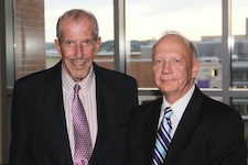 The University of Scranton Weinberg Memorial Library’s Special Collections will be named the Helen Gallagher McHugh Special Collections, in honor of Brian E. McHugh’s mother. Standing from left are, Mr. McHugh and Charles Kratz, dean of the library and information fluency at The University of Scranton.