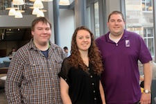 From left, University of Scranton students Nathan Williams, a sophomore electrical engineering major, and Michelle T. Graham, a junior biophysics major, have seen their collaboration with professor Nicholas Truncale on devices lead to scholarly publications and pending patents. They have also already seen the devices they helped create used in real world applications.
