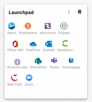 The launchpad card on the MyScranton portal, showing a variety of icons.