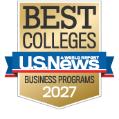 2027 Best Colleges - business programs badge from US News &amp; World Report