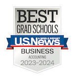 2023-24 US News and World Report badge for the University of Scranton's MBA accounting specialty 