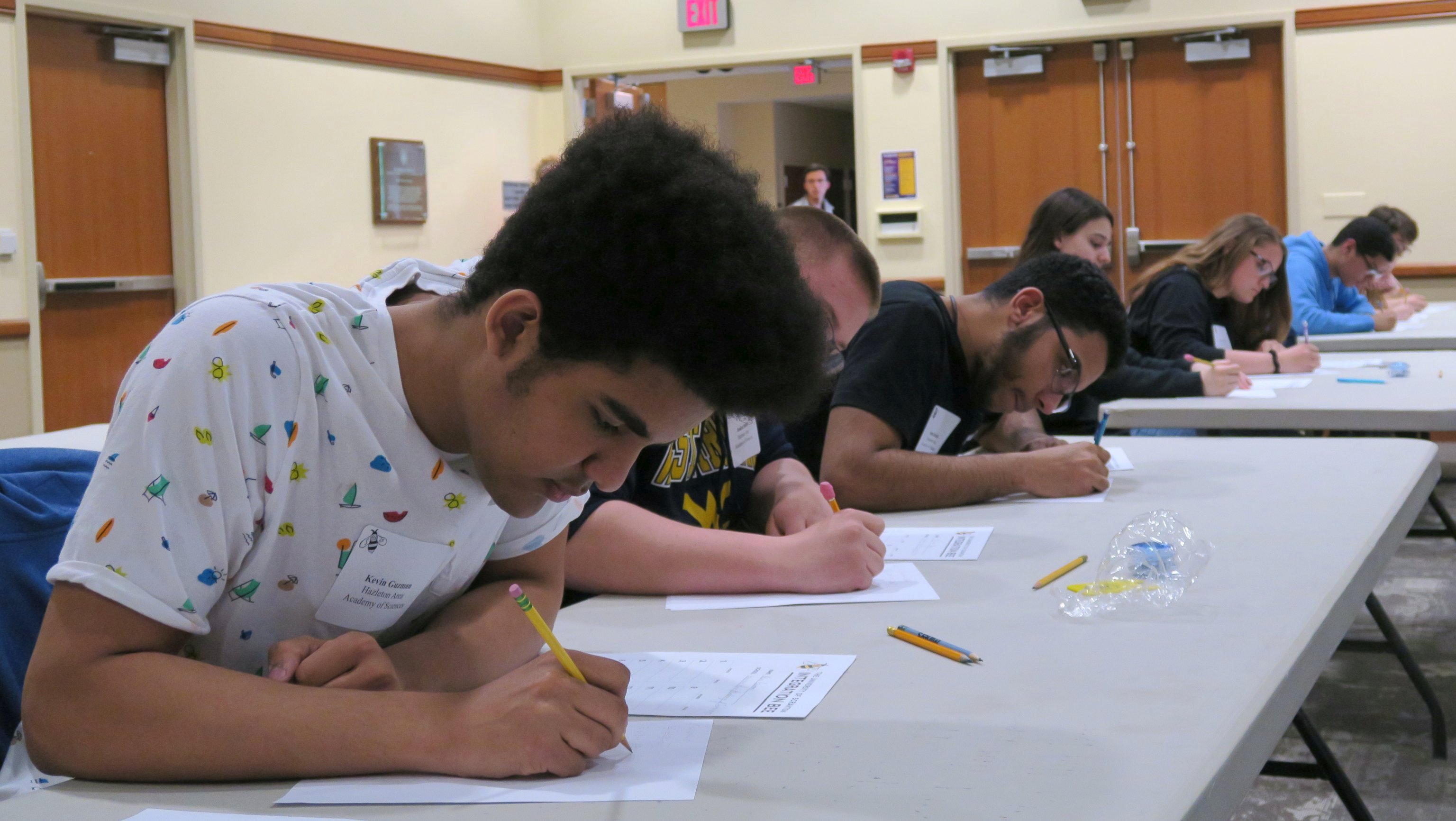 A Hazelton Area Academy of Science student during the 2019 Integration Bee