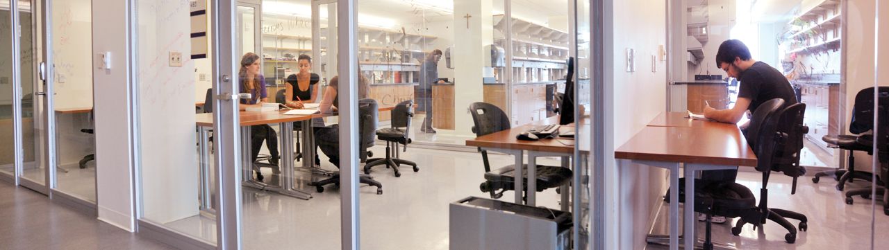 Photo of University of Scranton students in a laboratory in the Loyola Science Center 