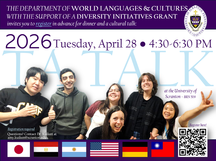 2026 TA Talk April 28 in the Rose Room from 4:30-6:30 PM RSVP required