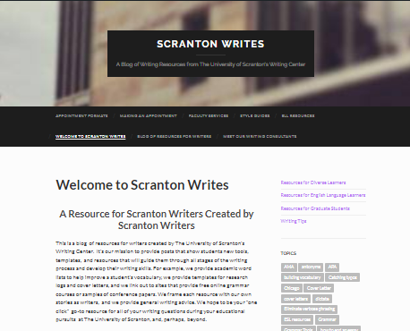 Image of Scranton Writes Resource Blog
