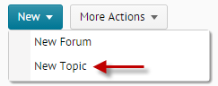 Selecting new topic from new dropdown