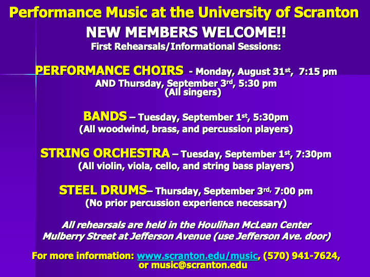 first rehearsal schedule
