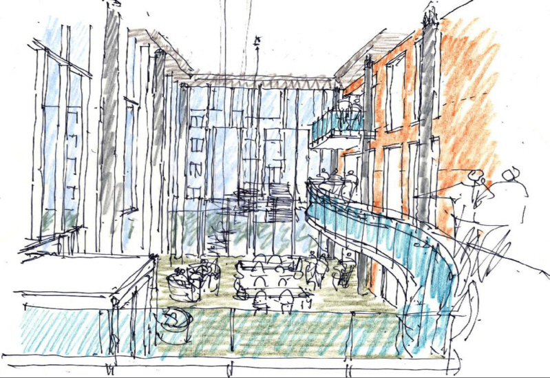 Artist's rendering of the atrium