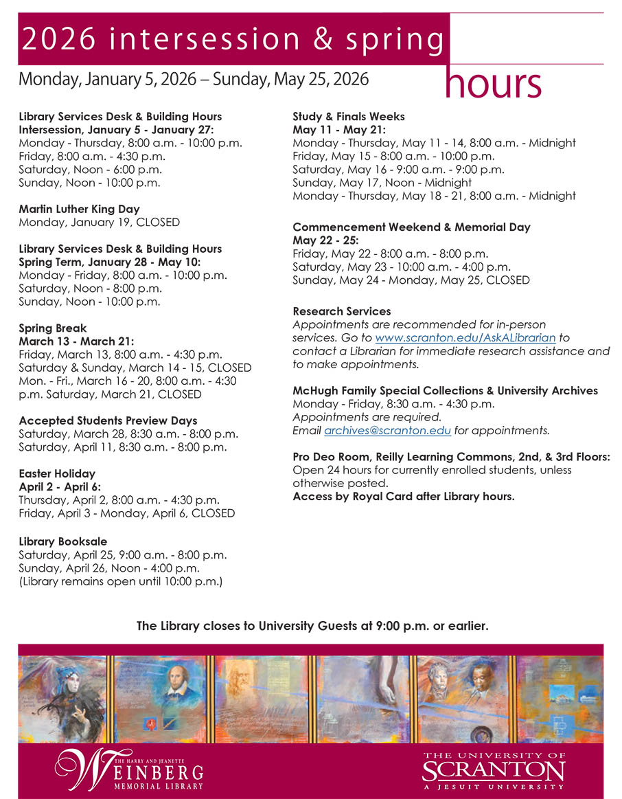 2026 Intersession and Spring Term Hours