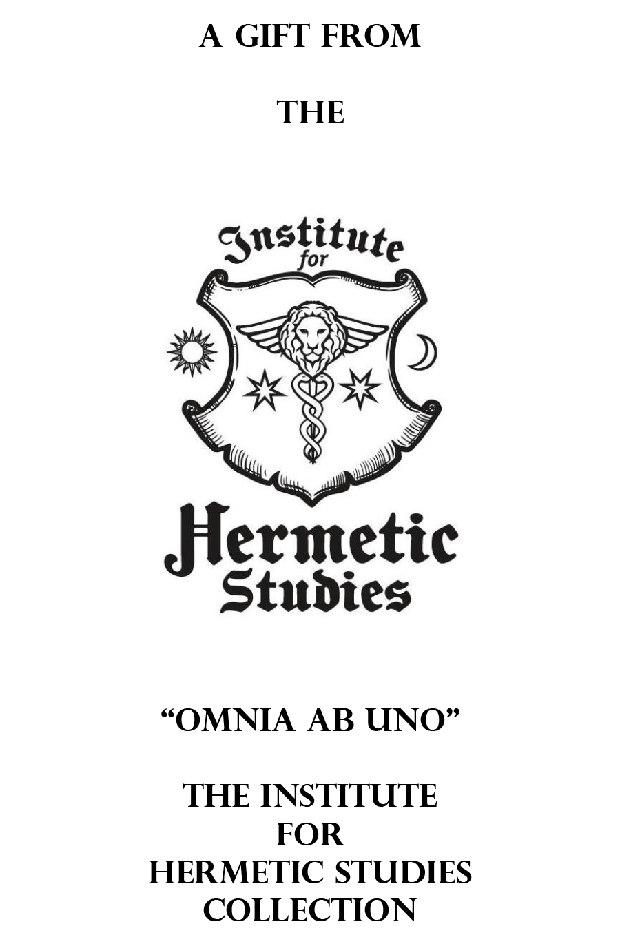 Institute for Hermetic Studies bookplate