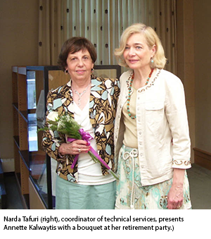 Annette Kalwaytis standing with Narda Tafuri