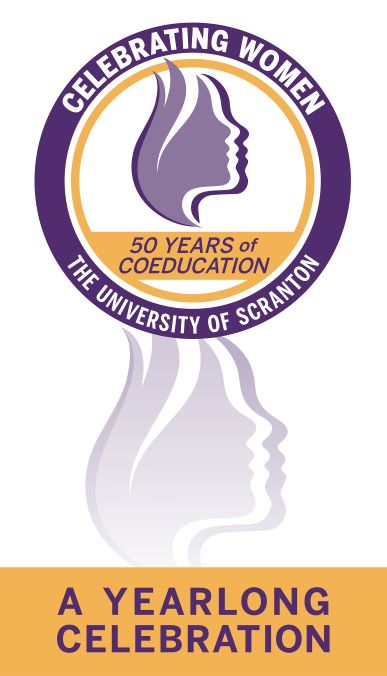 Graphic of the 50th Anniversary of Coeducation campus banner