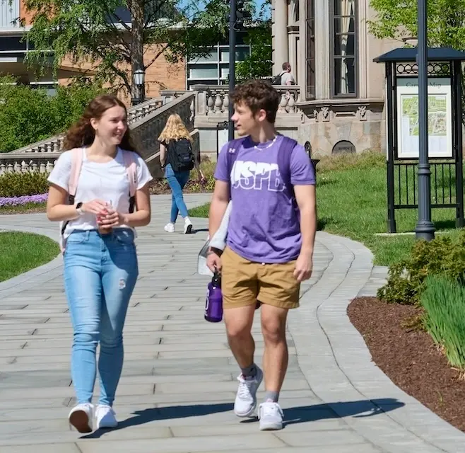 Students walking on campus