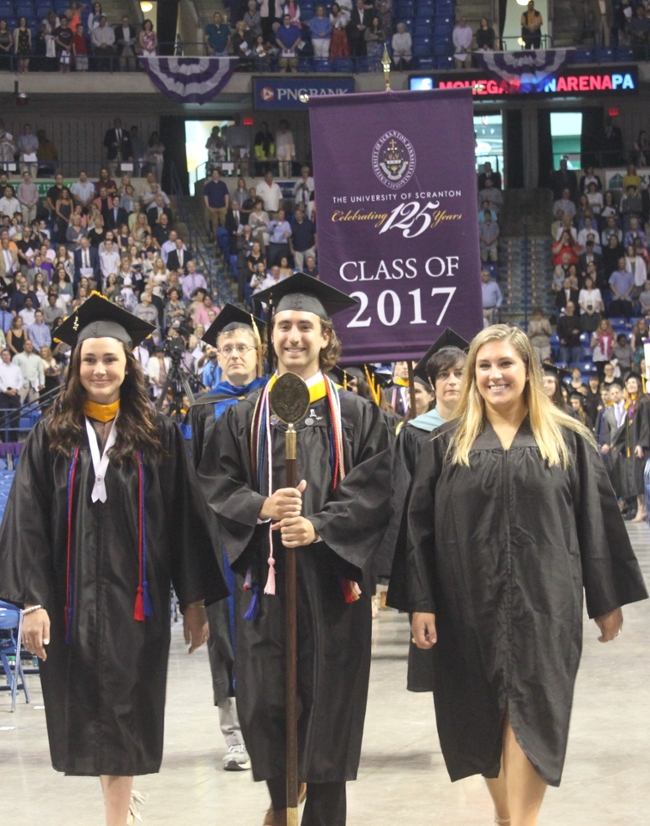 The University of Scranton conferred more than 800 bachelor’s and associate’s degrees at its undergraduate commencement on May 28 at the Mohegan Sun Arena at Casey Plaza in Wilkes-Barre.