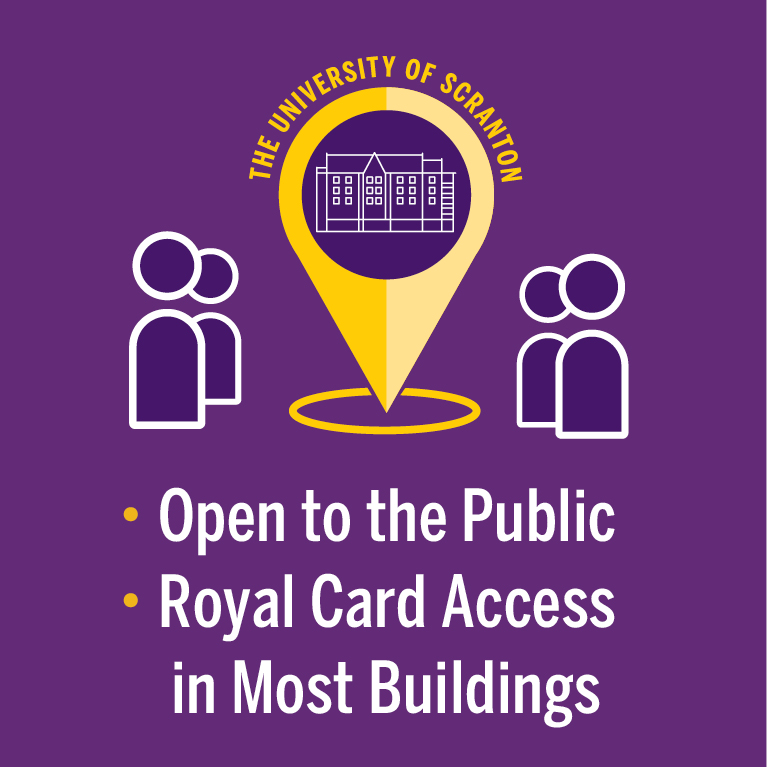 Open to the Public. Royal Card Access in most buildings