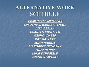 Alternate Work Schedule Presentation thumbnail