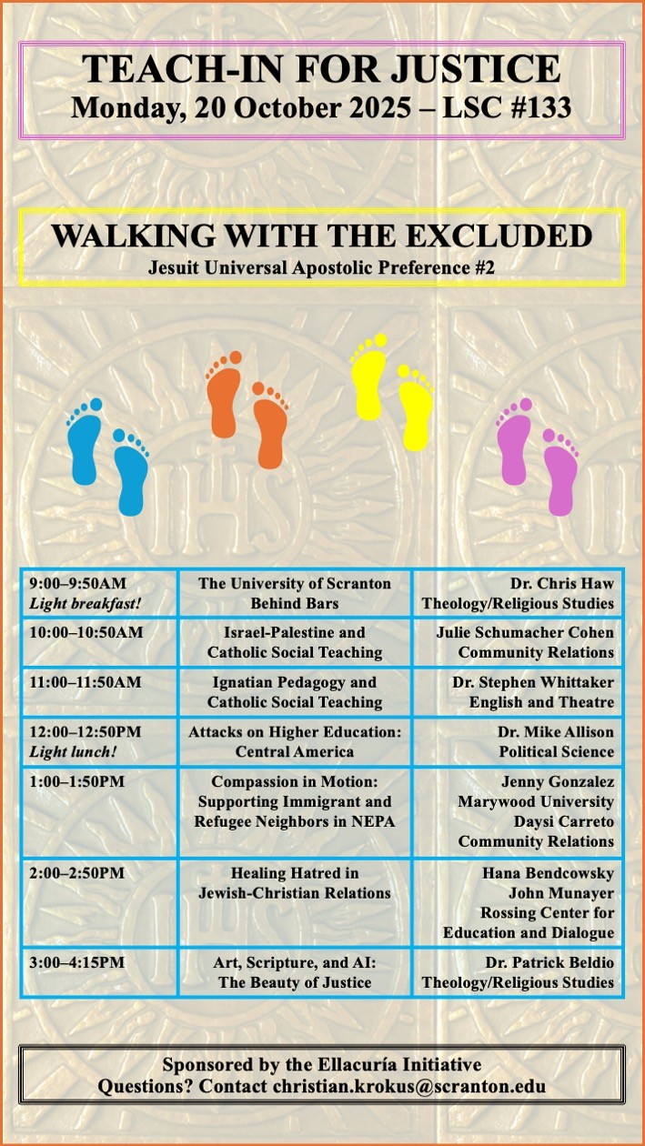 Schedule for the Ellacuria Initiative's 2025 Teach-In for Justice
